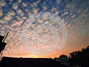 Amazing cloud formation with sunrise in the morning