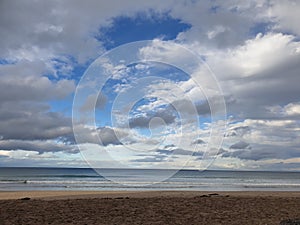 Amazing Cloud Formations in an Autumn Sky at the Beach