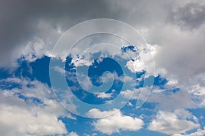 Amazing cloud formations on a blue sky