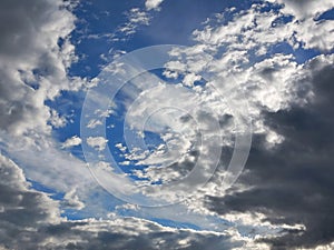 Amazing cloud formations on a bright blue sky