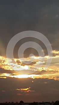 Amazing cloud and orange sky in sunset