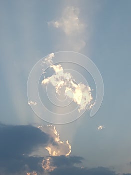 Amazing cloud and sunbeam pattern