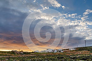 Amazing clouds over Paros island in Greece