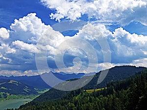 The amazing clouds over the Sihltal and artifical Lake Sihlsee, Einsiedeln