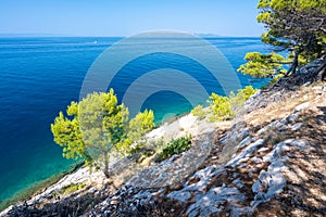 Amazing coast of adriatic sea in Makarska in Dalmatia in Croatia