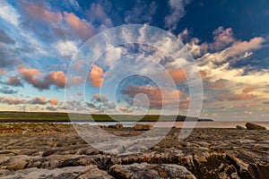 Amazing coastline in Doolin before sunrise in County Clare, Ireland