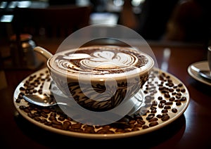 Amazing coffee art by barista