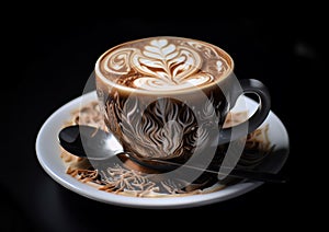 Amazing coffee art by barista