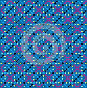 The Amazing of Colorful Circle Black, Pink,Yellow, Green and Blue Abstract, Repeat, Illustrator Pattern Wallpaper