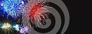 Amazing colorful firework background with free space for text. B