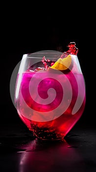 Amazing colorful fusion cocktail with fruits