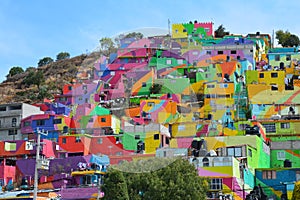 Amazing Colorful houses Pachuca Mexico