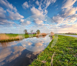 Amazing colorful rustic landscape in Holland