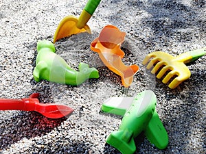 Amazing Colorful sand toys for kids, happy summer holidays, safty activities in family, kids playing outside