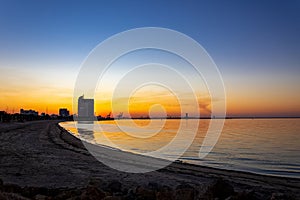 Amazing and colorful sunset above Shuwaikh beach