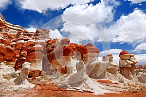 Amazing colors and shapes of sandstone formations of Blue Canyon in Hopi reservation, Arizona