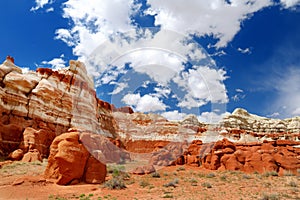 Amazing colors and shapes of sandstone formations of Blue Canyon in Hopi reservation, Arizona
