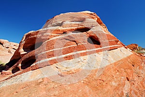 Amazing colors and shapes of sandstone formations in Valley of Fire State Park, Nevada, USA