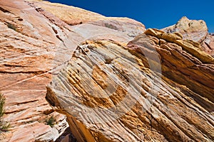 Amazing colors and shapes of sandstone formations in Valley of Fire State Park, Nevada, USA