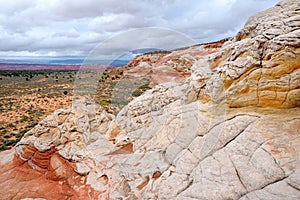 Amazing colors and shapes of sandstone formations in White Pocket, Arizona