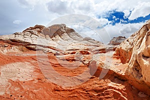 Amazing colors and shapes of sandstone formations in White Pocket, Arizona