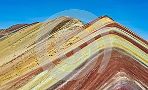 Amazing colors of Vinicunca, the majestic rainbow mountain located in Cusco region, Peru photo