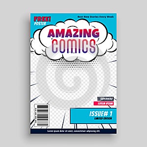 Amazing comic book cover page template design