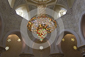 Amazing crystal chandelier of Sheikh al Zayed mosque