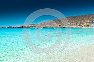 Amazing crystal clear water of Folegandros beach, Greece