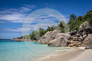 Amazing day in Anse Lazio beach in Praslin island in Seychelles