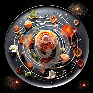 amazing decorated dish in asterism style 2 photo