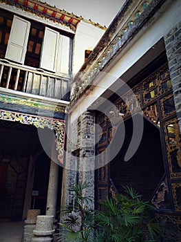 amazing design in old Chinese building kun ting study hall hongkong Ping Shan heritage trail