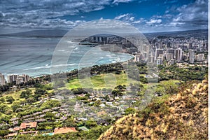 Amazing Diamond Head Crater Scenic View from Hiking Trail