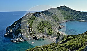The amazing double beach named Porto Timoni in Corfu.