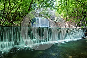 Amazing double waterfall in Paleokaria/Greece