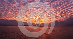 Amazing dramatic sunrise sky view. Beach nature landscape scenery with beautiful colorful morning sky. Sunrise sunset background.