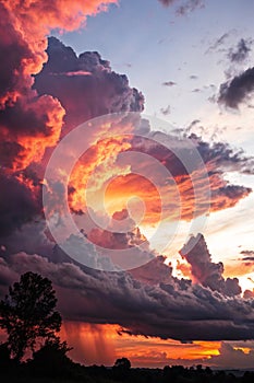 Amazing dramatic sunset cloudscape