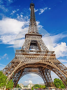 Amazing Eiffel Tower in a sunny day