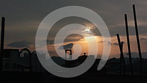 Amazing evening sunset view from my hostel with natural sun and cloud