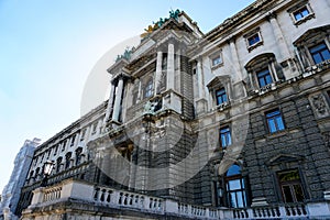 Amazing exterior of Hofburg palace of Habsburg dynasty in Vienna, Austria.