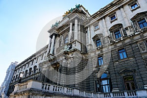 Amazing exterior of Hofburg palace of Habsburg dynasty in Vienna, Austria. photo