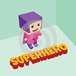 Amazing female superhero isometric theme