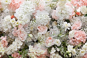 Amazing flower bouquet arrangement close up in pastel colors