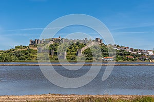 Amazing full view at the Montemor-o-Velho Castle, a iconic medieval castle, iconic Romanesque and Gothic style photo