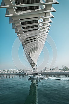 Amazing Futuristic Bridge through Dubai Water Canal, Dubai