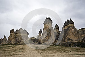 Amazing geological features in Cappadocia, Turkey.