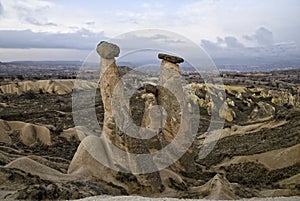 Amazing geological features near town Urgup.