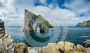 Amazing gigapan panorama of Drangarnir Faroe Islands photo