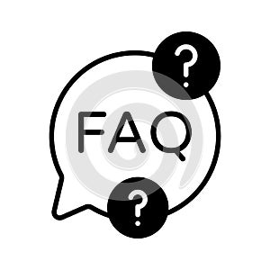An amazing glyph icon of faq, help, guidance, and student support