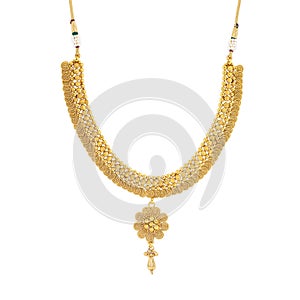 Amazing gold flower tops in fancy designIndian traditional gold necklace for special occasion